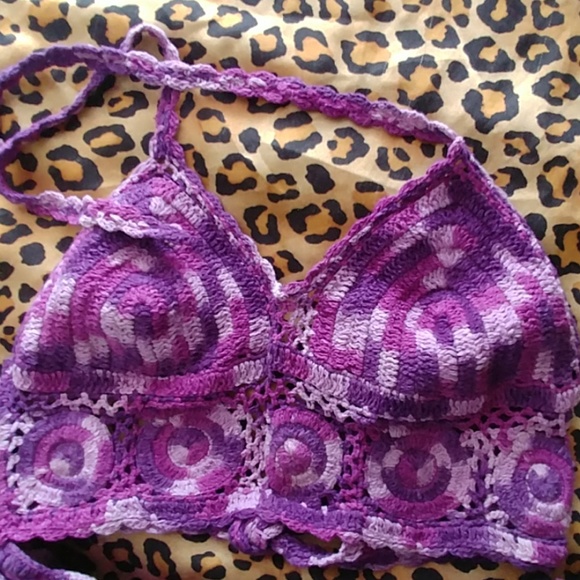 2 Pc Purple Knit Skirt and Halter - Picture 2 of 7